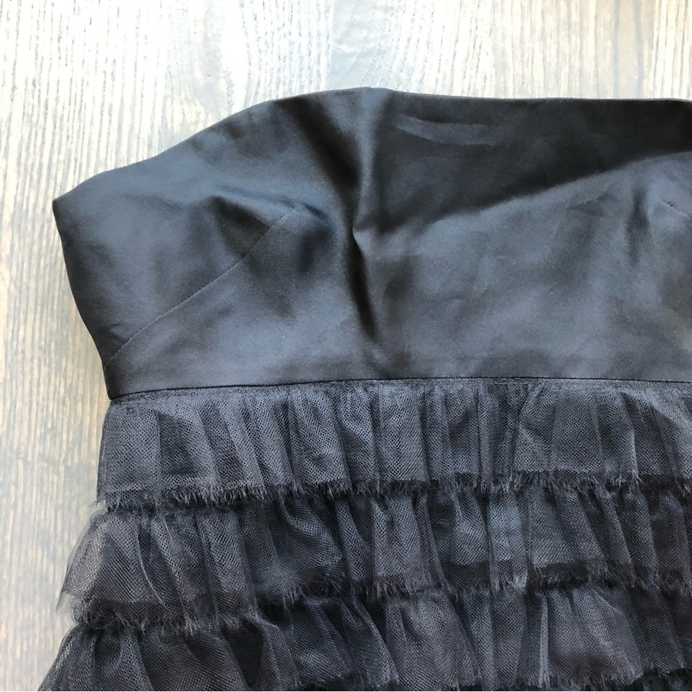 J. Crew Black Strapless Dress w/ Layers of Tuille - Picture 2 of 10